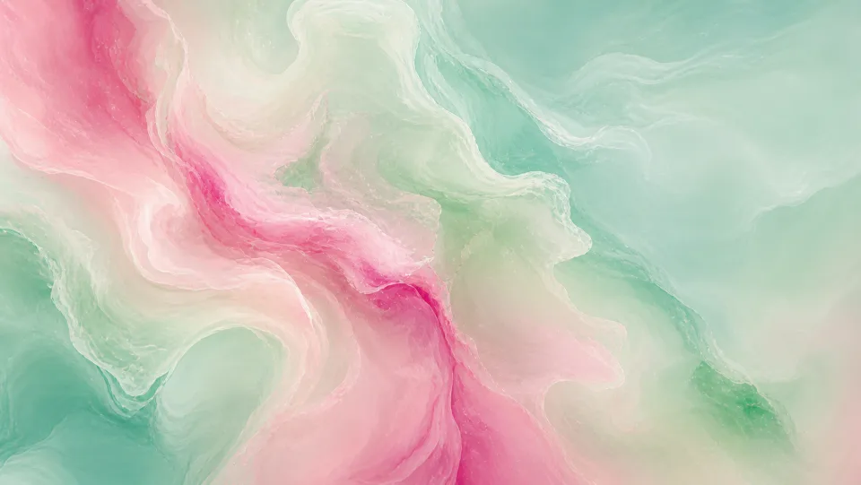 An abstract colour study in teal and fuchsia pink